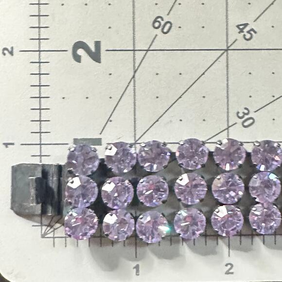 Vintage pewter tone Swarovski alexandrite rhinestones necklace bracelet parure - Picture 11 of 11